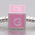 Pink letter G - fits European bead bracelets